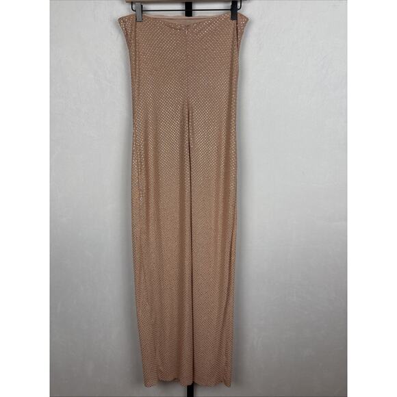 NEW Meshki Waverly Strapless Diamante Midi Dress Size Medium Nude Party Sparkles - Picture 7 of 14